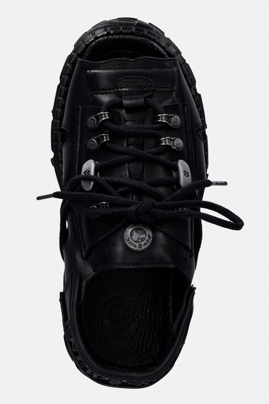 New Rock sandały damskie skórzane ITALI NEGRO, TANK CASCO NEGRO , BIOS N czarny M.BIOS134.C5