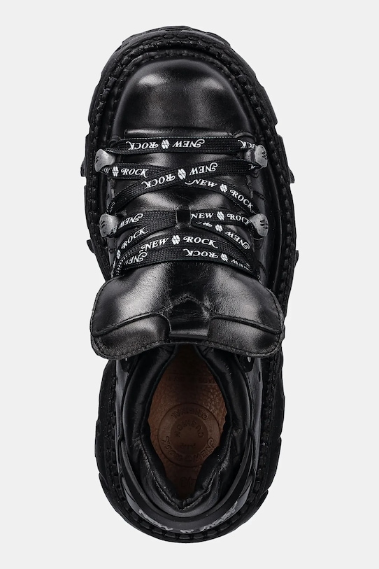 New Rock sneakersy skórzane ITALI NEGRO, TANK NE czarny M.TANK120NSHLACE.S1