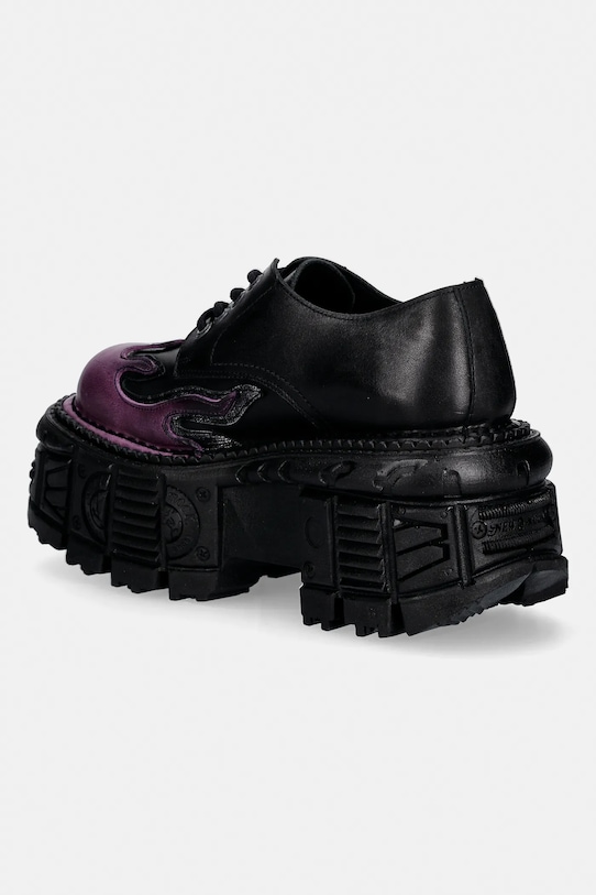 Obuwie New Rock półbuty skórzane NOMADA LILA, BOX PLANE, CRUST NEGRO M.TANK1553.C16 czarny