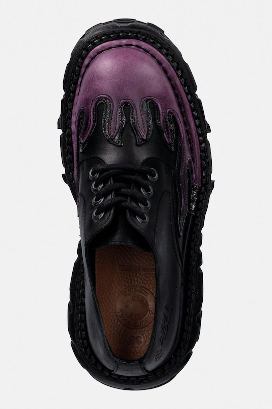 New Rock półbuty skórzane NOMADA LILA, BOX PLANE, CRUST NEGRO czarny M.TANK1553.C16