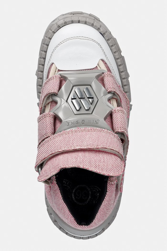 New Rock VEGAN BLANCO ,ECOBAR ROSA, TANK CASCO P botki damskie różowy M.WALL009.V3