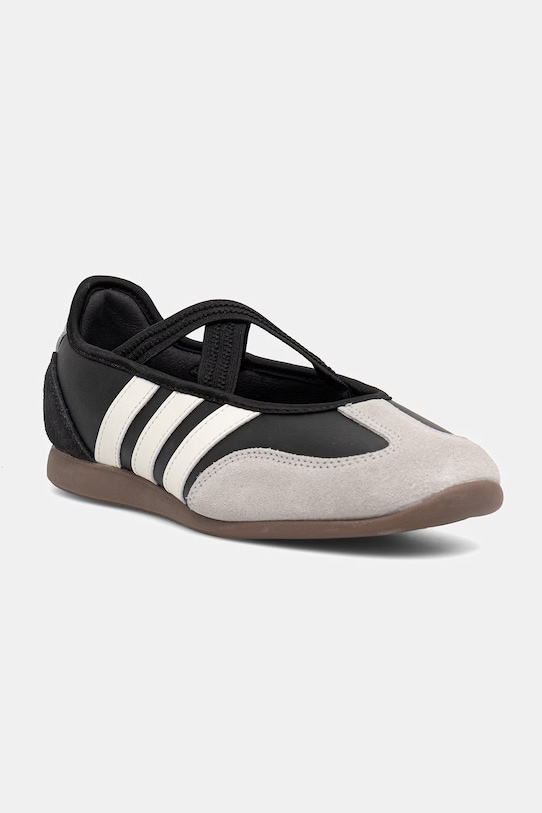 Δερμάτινες μπαλαρίνες adidas Barreda Mary Jane δέρμα σαμουά μαύρο HQ7401