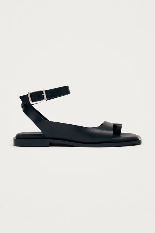 Alohas sandały z odkrytą piętą damskie skórzane Tebas czarny S101138.01