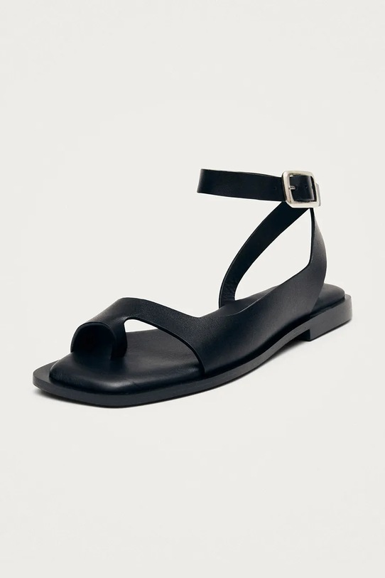 Alohas sandały z odkrytą piętą damskie skórzane Tebas S101138.01 czarny SS26