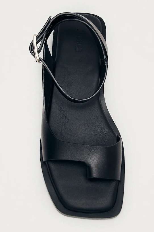 Obuwie Alohas sandały z odkrytą piętą damskie skórzane Tebas S101138.01 czarny