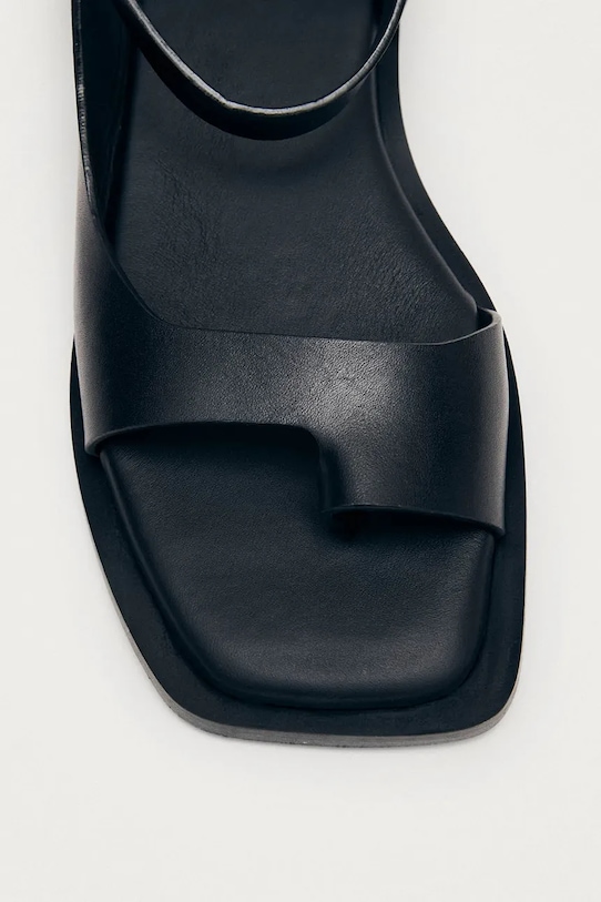 Alohas sandały z odkrytą piętą damskie skórzane Tebas czarny S101138.01