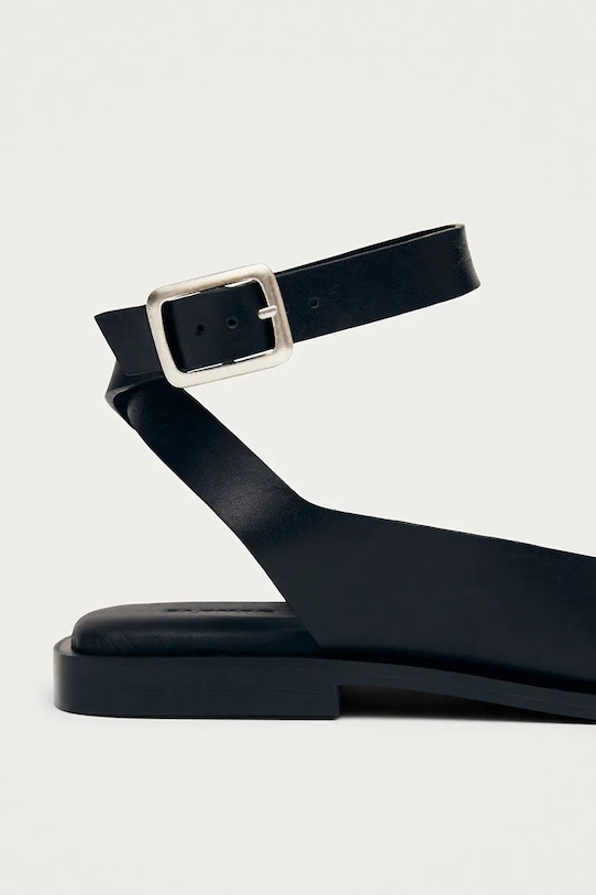 Alohas sandały z odkrytą piętą damskie skórzane Tebas S101138.01 czarny