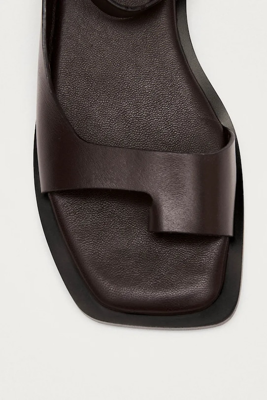 Alohas sandały z odkrytą piętą damskie skórzane Tebas brązowy S101138.03