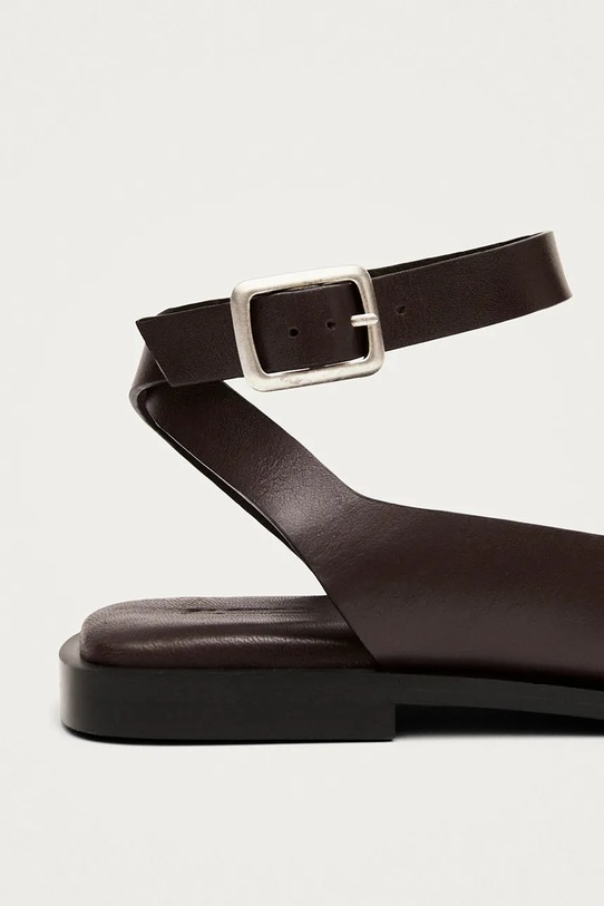 Alohas sandały z odkrytą piętą damskie skórzane Tebas S101138.03 brązowy