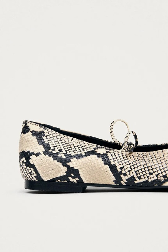 Alohas baleriny skórzane Sway S100588.02 beżowy