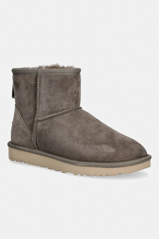 UGG śniegowce zamszowe W Classic Mini II brak zapięcia brązowy 1016222.DDRG