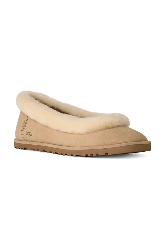 UGG baleriny zamszowe W Zora Ballet Flat 1178111.SAN beżowy SS26
