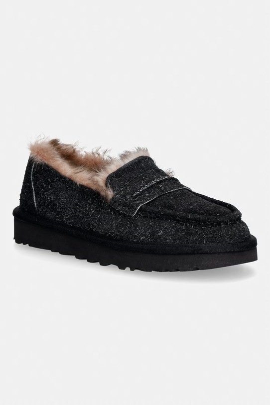 UGG mokasyny zamszowe W Ellis Loafer płaski czarny 1179390.BLK