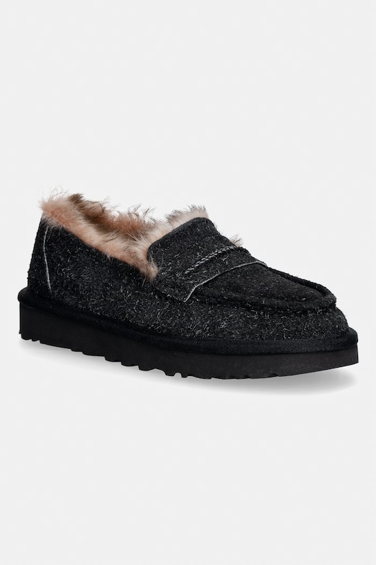UGG mokasyny zamszowe W Ellis Loafer płaski czarny 1179390.BLK