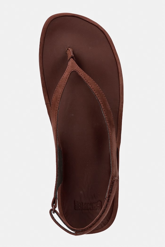 Camper sandále na plochom podpätku dámske z kože Right Isla hnedá K201871.001