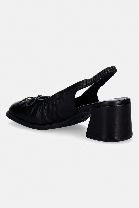 Обувки Camper обувки с дебел ток с отворена пета от кожа Kora K201896.001 черен