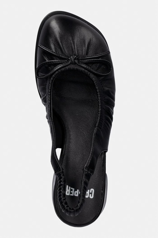 Camper обувки с дебел ток с отворена пета от кожа Kora черен K201896.001