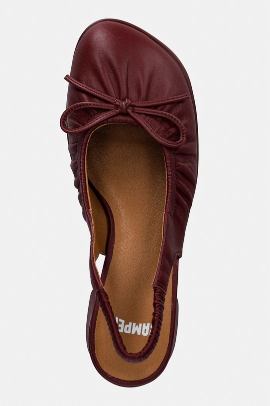 Camper обувки с дебел ток и отворена пета, от кожа Kora бордо K201896.002