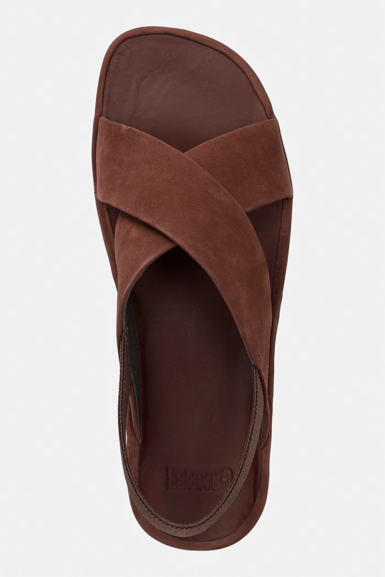 Camper sandały damskie nubukowe Right Isla brązowy K201926.002