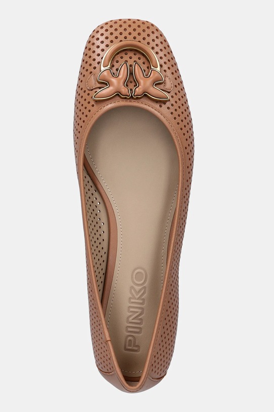 Pinko baleriny skórzane Max 11 brązowy SD0457.P003.Q61