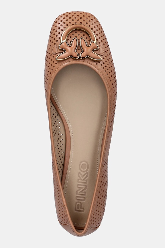 Pinko baleriny skórzane Max 11 brązowy SD0457.P003.Q61