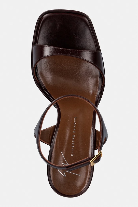 Giuseppe Zanotti sandali s polno peto (blok) iz usnja Biarritz rjava E600013.009