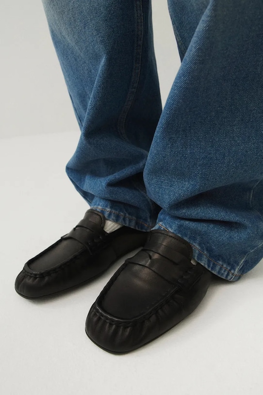 Copenhagen mokasyny zamszowe leather płaski czarny CPH885