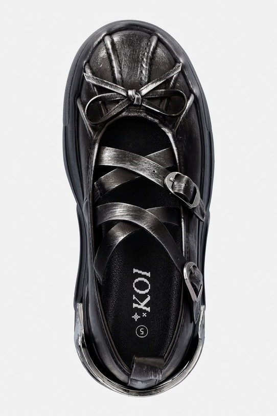 Koi Footwear baleriny Magic Teddy Bear Gingham Flat Shoes czarny CC03