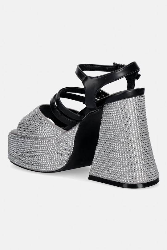 Scarpe Koi Footwear sandali su tacco basso Felicity Crystal Strappy Heels FG01.Felicity argento