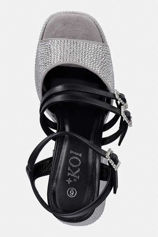 Koi Footwear sandali su tacco basso Felicity Crystal Strappy Heels argento FG01.Felicity