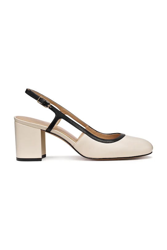 Geox czółenka skórzane D VIRNILISA 65 słupek beżowy D65YYA000TUC1S9B