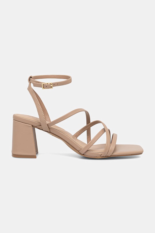 Aldo sandały na słupku skórzane ESTHER 14039513 beżowy SS26