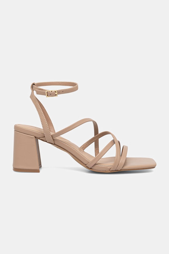 Aldo sandały na słupku skórzane ESTHER 14039513 beżowy SS26