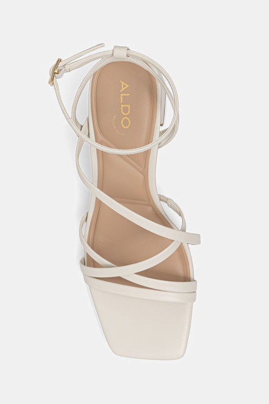 Aldo sandały na słupku skórzane ESTHER beżowy 14039515.ESTHER