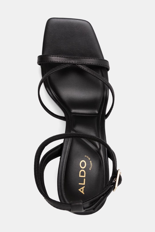 Aldo sandały z odkrytą piętą skórzane STELLARE czarny 13922138