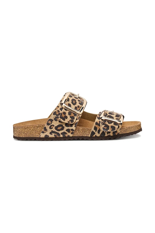 Geox klapki zamszowe D BRIONIA R płaski beżowy D45Y3B000BSC5018