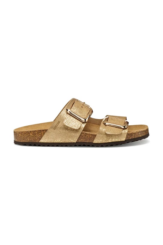 Geox klapki zamszowe D BRIONIA R płaski złoty D45Y3B00077C2012