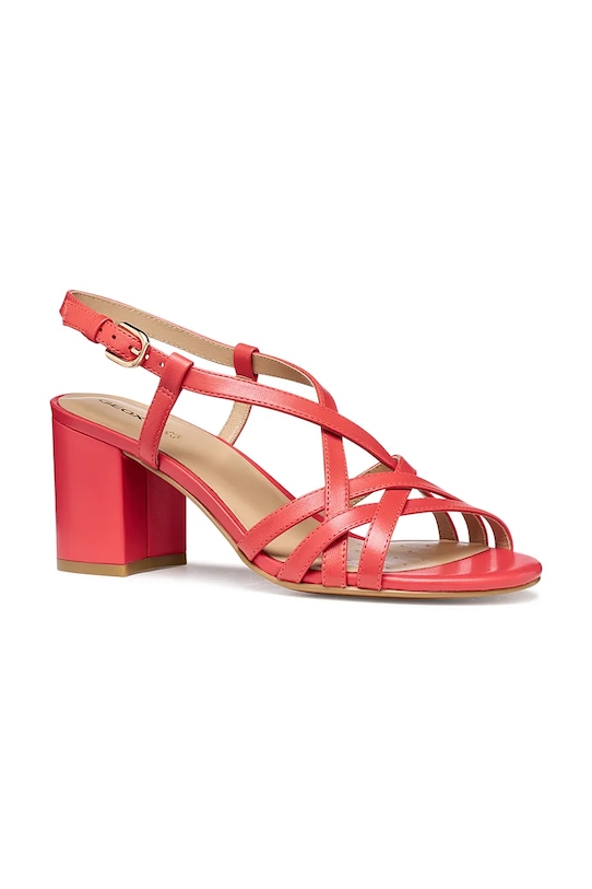 Δερμάτινα σανδάλια Geox D VIRNILISA 65 S D55YZB000TUC7008 κόκκινο SS26