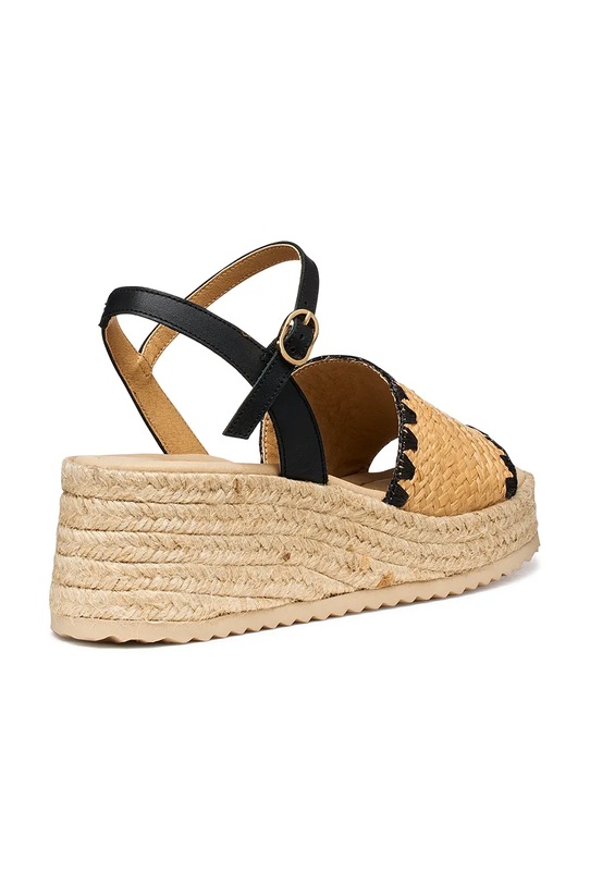 Obuwie Geox na koturnie damskie D ALEMERIA D651KA01143C6182 beżowy