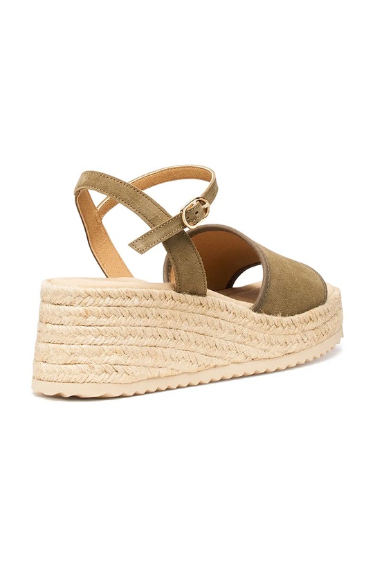 Obuwie Geox sandały espadrylowe damskie skórzane D ALEMERIA D651KB02211C3016 zielony