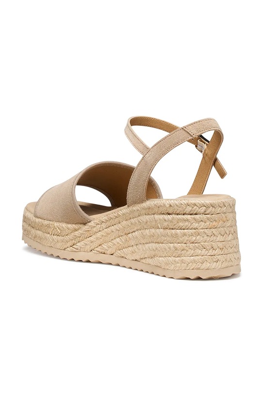 Geox espadryle na koturnie damskie skórzane D ALEMERIA beżowy D651KB02211C6738