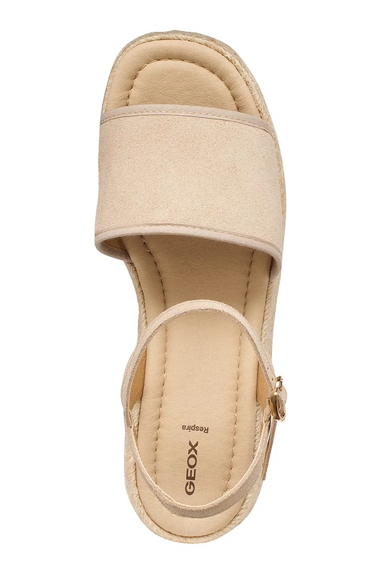 Geox espadryle na koturnie damskie skórzane D ALEMERIA D651KB02211C6738 beżowy