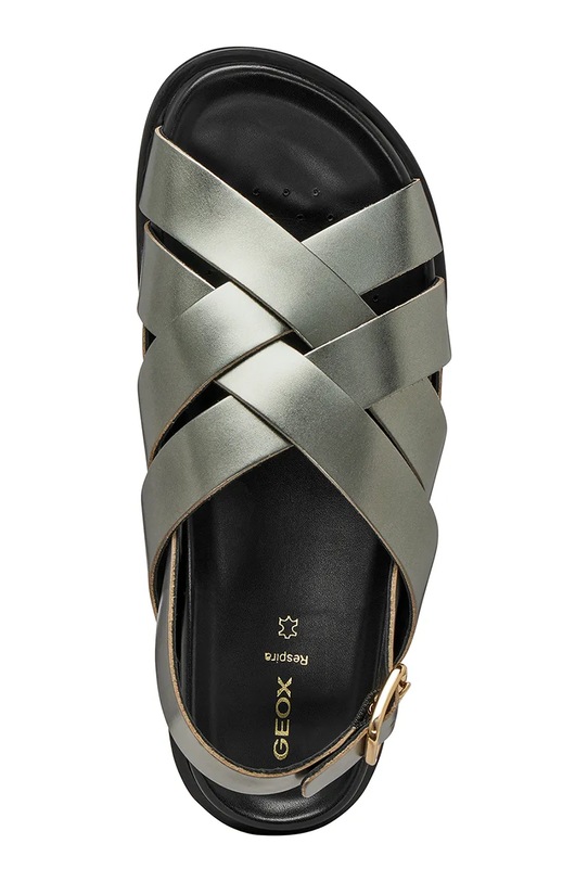 Geox sandały z wycięciami damskie skórzane AELASH D55YWA000CFC3005 zielony