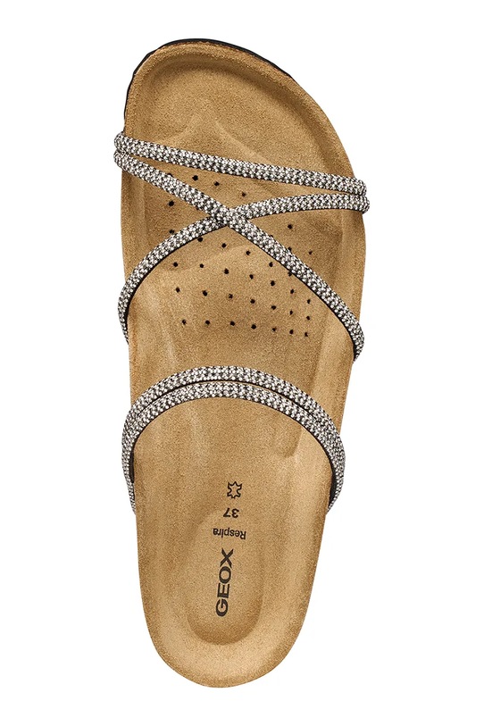 Geox klapki na płaskim obcasie damskie BRIONIAR D65Y3I000AUC9999 czarny