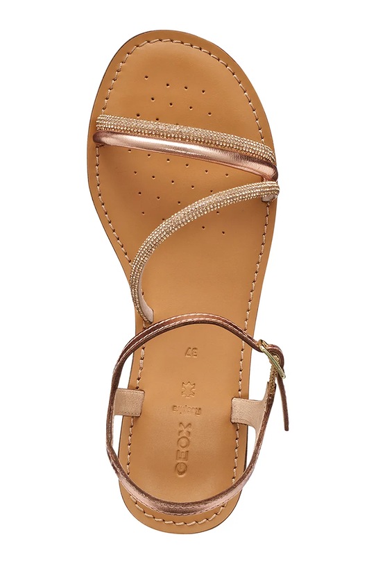 Geox sandały z odkrytą piętą damskie skórzane MAALUSIAC D65YMM0N6QDC8124 złoty