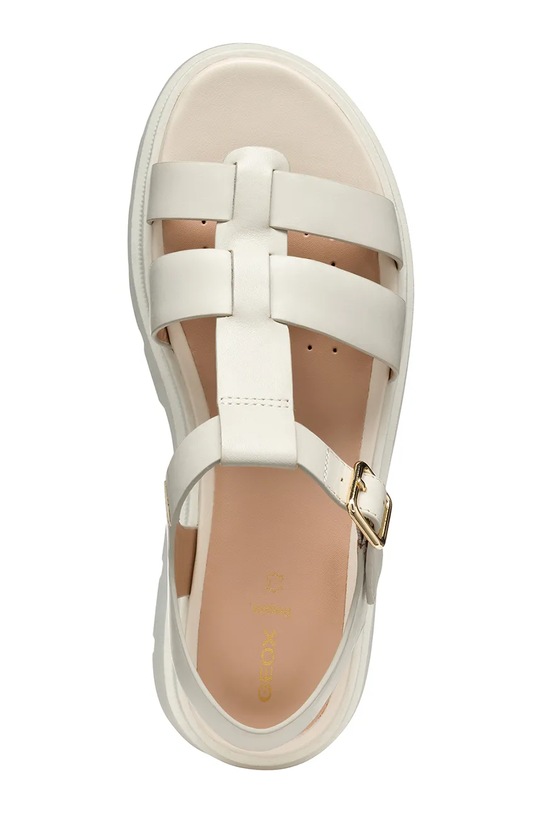 Geox sandały na płaskim obcasie damskie skórzane AACTERSB D670NA00043C5322 beżowy