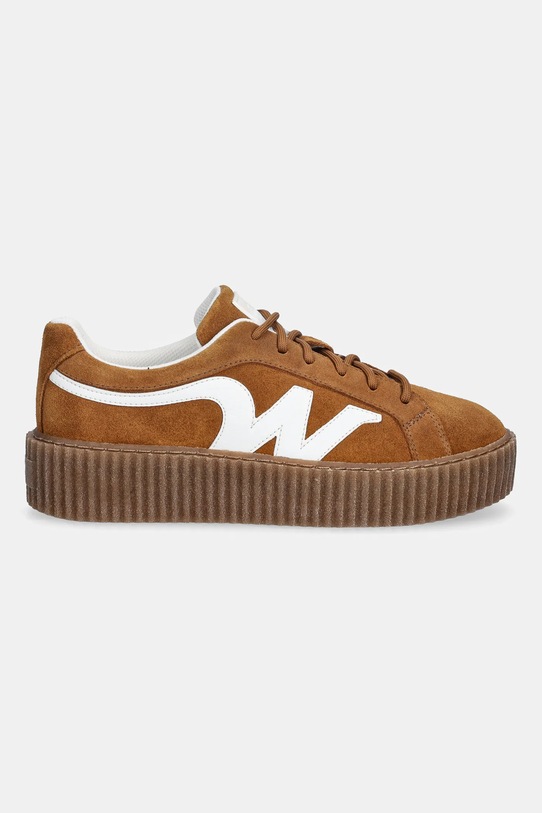 Weekend Max Mara sneakersy skórzane Wkaagile 2615761014600.RBROWN brązowy SS26