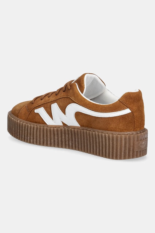 Obuwie Weekend Max Mara sneakersy skórzane Wkaagile 2615761014600.RBROWN brązowy