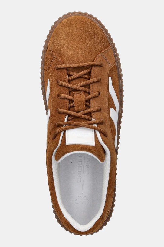 Weekend Max Mara sneakersy skórzane Wkaagile brązowy 2615761014600.RBROWN