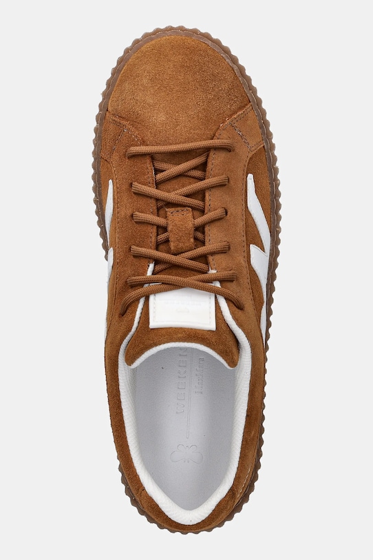 Weekend Max Mara sneakersy skórzane Wkaagile brązowy 2615761014600.RBROWN